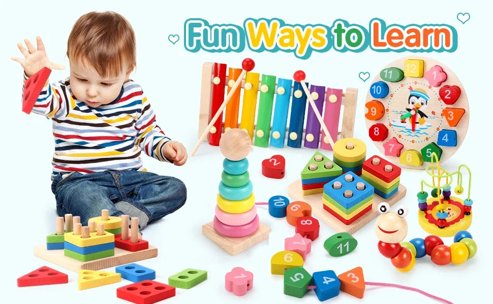Montessori Baby Toys Kids 3D Puzzles Early Learning Baby Games Toys Educational Wooden Toys For Children