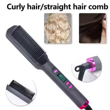 Electric Hot Comb Multifunctional Straight Hair Straightener Comb Negative Ion Anti-Scalding Styling Tool Straightening Brush best for womens