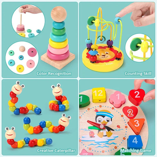 Montessori Baby Toys Kids 3D Puzzles Early Learning Baby Games Toys Educational Wooden Toys For Children