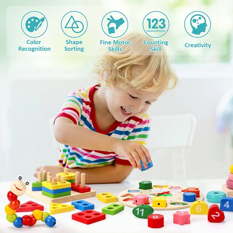 Montessori Baby Toys Kids 3D Puzzles Early Learning Baby Games Toys Educational Wooden Toys For Children